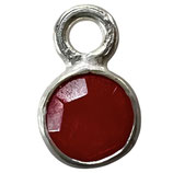 Mini Anhänger () - 4mm Rubin - rund einfach (MS4061) -
