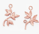 925 Anhänger (1) - Blatt 12x14mm - rosé vergoldet (5670)