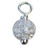925 Bergkristall Charm (1) - glatt cracked - ~4.5mm (910103)