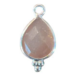 925 Anhänger Tropfen (1) - 8x10mm Pfirsich - Mondstein (MS8011)