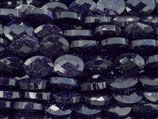 Goldfluss·Oval (1S) - blau facettiert - ~8x6mm (311772)