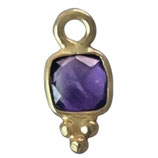 Mini Anhänger Kissen () - 4mm Amethyst - vergoldet (MG070) -