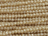 Glas·Perlen (1S) - Beige facettiert - ~2mm (311853)