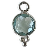 925 Anhänger () - 6mm Himmelblau Topaz - verziert (MS6033) -