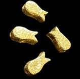 925 Fisch Perlen (1) - 6x3mm vergoldet - gebürstet (4783)