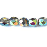 Firepolish Round (100) - 3mm Crystal - AB Rainbow