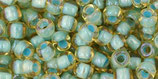 Toho 6/0 - InsideColor Rainbow Lt - Topaz/Sea FoamLined (952)