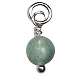 925 Aventurin Charm (1) - glatt versteinert - ~4.5mm (891211)