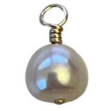 Perlen Charm (1) - weiss goldfilled ~5.5mm - o. Ring (910105)