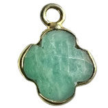 925 Anhänger Klee () - Amazonit - ~10mm (MG1006)