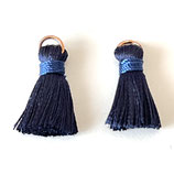Quaste Kunstseide (2) - ~2cm marineblau  (07)