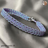 Makramée Armband (1) - Lila metallic (30171)