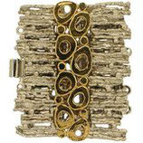 Federverschluss (13609) - 5reihig - silber/gold
