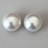 Süsswasserperlen (1P) - Button Weiss - 8.5/9mm (200028)