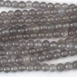 Mineralien·Perlen (1S) - Grauer Achat - glatt ~4.3mm  (890579)