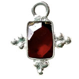 925 Square () - 4x6mm Granat - verziert (MS4083) -