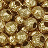 Perlen (20) - ~4mm Edelstahl - golden gehämmert (451342)
