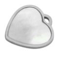 Anhänger Herz (1) - ~10mm Edelstahl - mit Perlmutt (451227)