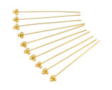 925 Nietstifte () - 3cm vergoldet - 4 Kugeln Ballkopf (4805) -