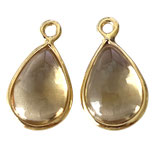 925 Anhänger Tropfen (1) - Citrin - ~8x12mm vergoldet (891006)