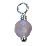 925 Rosenquarz Charm (1) - facettiert ~4mm (910100)