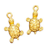 925 Schildkröte () - 10x8mm vergoldet (4739) -