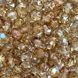 Firepolish Round (100) - 4mm Beige and - Brown VC