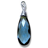 925 London Blau Quarz (1) - Anhänger facettiert - ~8x20mm (910145)