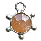 925 Sonne () - 4mm Pfirsich - Mondstein (MS5002) -
