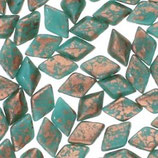 GemDuo (50) - Turquoise Green - Opq. Copper Splash
