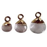925 Herz Anhänger () - 8mm Rosenquarz - vergoldet (HG8008) -