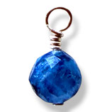 Kyanit Charm (1) - facettiert vergoldet - ~4.2mm (910138)