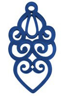Ornament (1) - Corazon 55x30mm - Iolith Blau (150678)