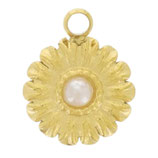 Anhänger Blume (1) - 7mm Edelstahl - golden (500067)