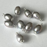 925 Perlen Charm (1) - grau - ~11/14mm (890223)