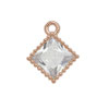 Anhänger Quadrat () - mit Strassstein - 8mm rosé (97805) -