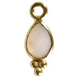 Mini Anhänger Tropfen () - 6x4mm Pink Opal - vergoldet (MG4071) -