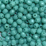 Firepolish Round (100) - 3mm Green - Turquoise