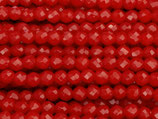 Glas·Perlen (1S) - Rot opak facettiert - ~2mm (311828)