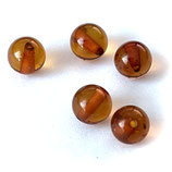 Bernstein·Perlen (5) - Cognac glatt - ~6mm (890309b)