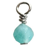 925 Amazonit Charm (1) - facettiert ~3.6mm (910111)