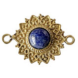 Messing Verbinder (1) - Lapis Lazuli - 28x20mm (9856)