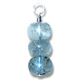 925 Aqua Chalzedon Charm (1) - glatt - ~5.5x3.5mm (910143)