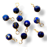 Lapis L. Charm (1) - facettiert vergoldet -  ~4.3mm (910127)