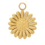 Anhänger Blume (1) - 7mm Edelstahl - golden (500061)