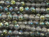 Glas·Rondellen (1S) - Olivgrau AB facettiert - ~2x3mm (311912)
