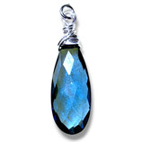 925 London Blau Quarz (1) - Anhänger facettiert - ~8x20mm (910146)