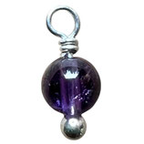 925 Amethyst Charm (1) - glatt ~4.6mm (910114)