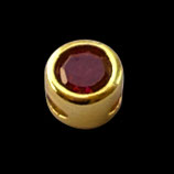 Messingperle (1) - ~5x3.5mm rot - goldig (500122)