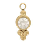 Anhänger (1) - 4x10mm Edelstahl Zirkonia - golden (500060)